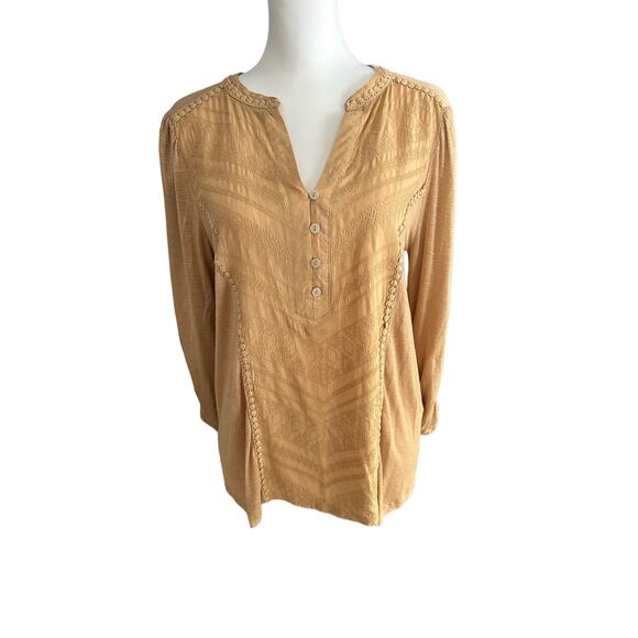 Democracy Brown Long Sleeve Top Medium - Picture 1 of 4